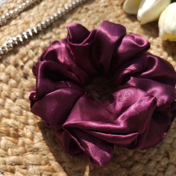 Maroon Satin Scrunchie - Image 2