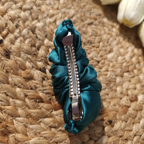 Dark Sea Green Satin French Barrette - Image 2