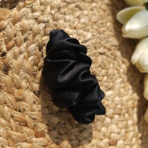 black satin french barrettes