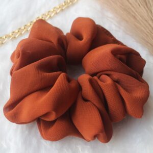 Brown Georgette scrunchies