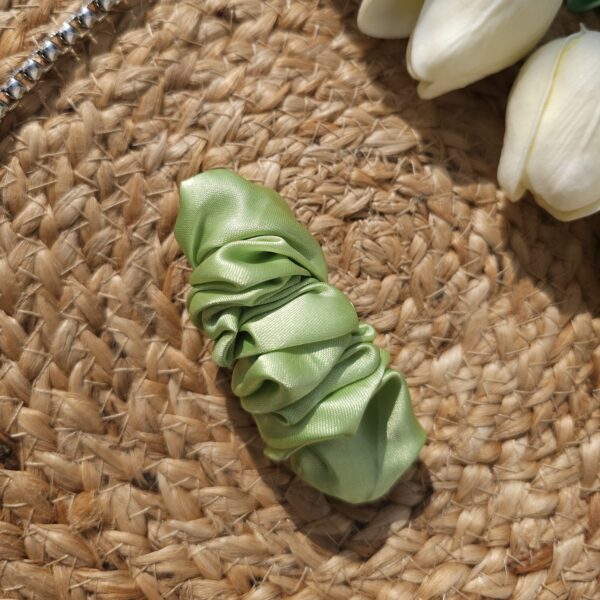 Light Green Satin French Barrette - Image 2