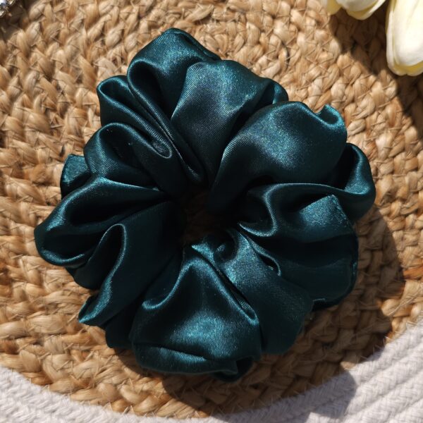 Sea Green Satin Scrunchies - Image 2