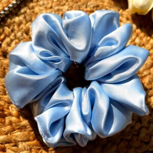 large and fluffy satin scrunchies,