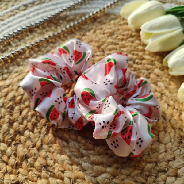 luxury printed satin scrunchies