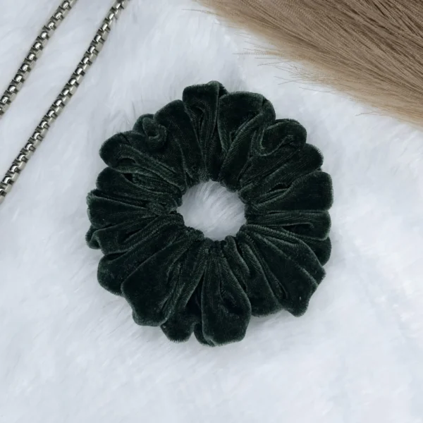 Green velvet high premium quality velvet scrunchies